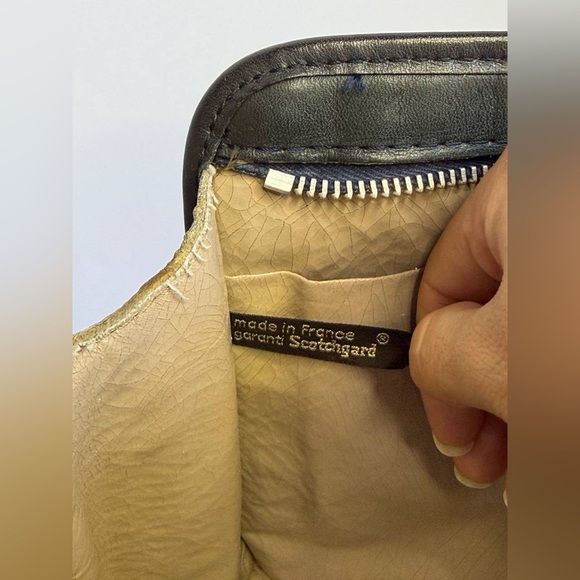 Vintage Christian Dior Large Clutch Bag in Navy Blue Trotter Jacquard Canvas - Picture 11 of 12